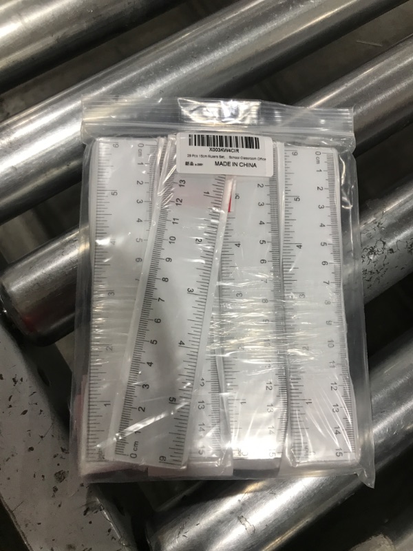 Photo 1 of 29 Pcs 15cm Rulers Set,Transparent Plastic Ruler with Inches and Centimeters Scale Measuring Straight Rulers for Students, Supplies Stationery Supplies forStudents School Classroom Office
