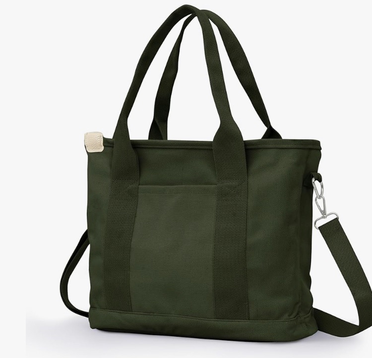 Photo 1 of Ruiyang Large canvas tote bag with compartments 13"(L),canvas tote with zipper crossbody bags