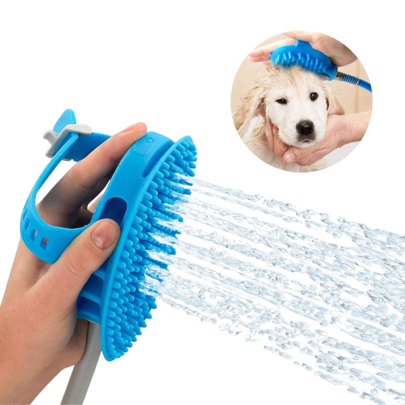 Photo 1 of Pet Shower Sprayer | Indoor/Outdoor Dog & Cat Hand Shower | Aqua Shower with Scrubber | All-in-One Grooming Tool and Massager