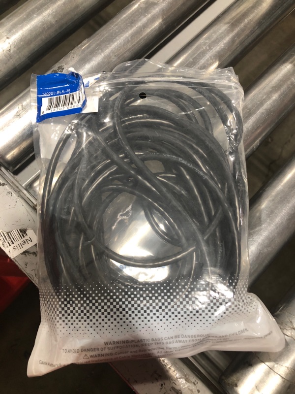 Photo 2 of Cable Matters 10Gbps Snagless Cat 6 Ethernet Cable 30 Ft (Cat6 Cable, Cat 6 Cable, Internet Cable, Network Cable) in Black
