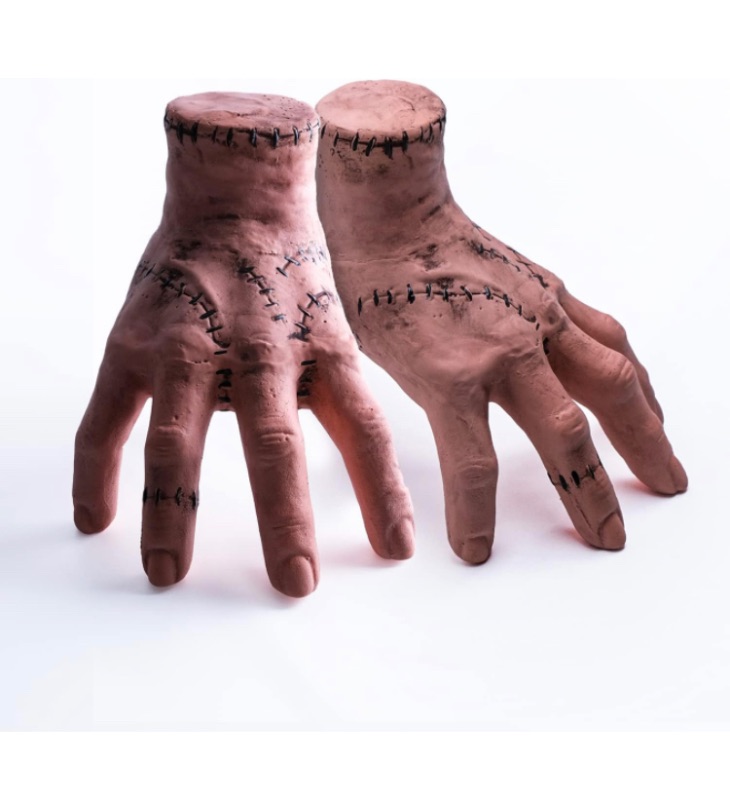 Photo 1 of Thing Hand Props Realistic Hand Ornament Creative Figurine Home Decor Desktop Crafts Sculpture Wednesday Decoration Life Size (2 pcs x Thing Hand)