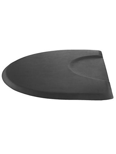 Photo 1 of  3 ft. x 5 ft. Extra Thick No Fatigue Salon Mat-Super Soft Semicircle Barber Mat with Indentation for Chair - Puncture Proof 1” Stylist Station Floor Mat
