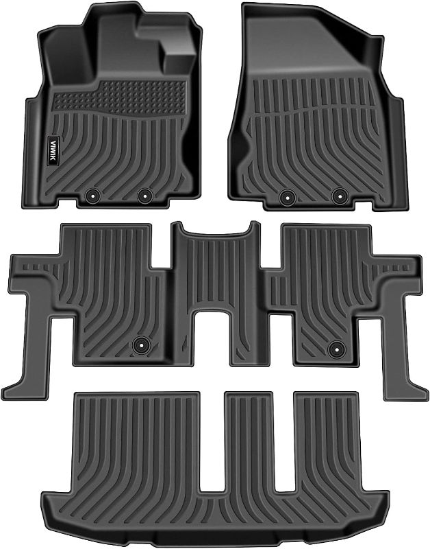 Photo 1 of Floor Mats Compatible for 2013-2020 Pathfinder 7 Seat/ 2014-2020 QX60/ 2013 JX35, Car Mats All Weather Custom Floor Liners Full Set Include 1st 2nd 3rd Row, Automotive Floor Mats TPE Black