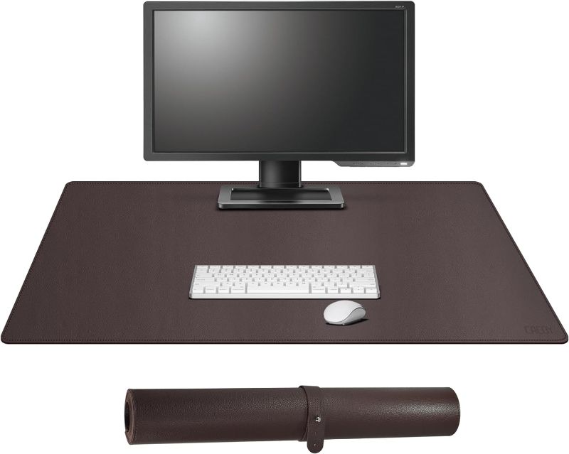 Photo 1 of Cacoy Leather Desk Pad, 35.4"x19.7" Large Gaming Mouse Pad, Waterproof PU Leather Desk Mat On Top of Desk for Office and Home 

