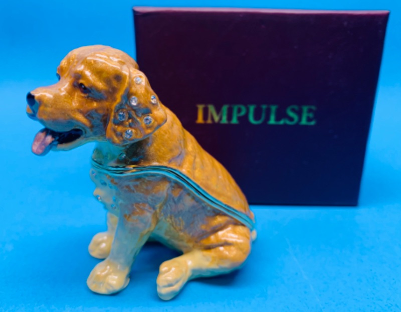 Photo 1 of 150014…3” impulse jeweled and crystal enamel hinged trinket box in satin lined box 