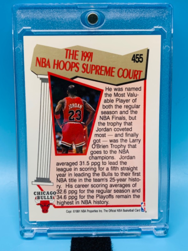 Photo 2 of 150031…NBA hoops Michael Jordan card 455 in hard plastic case 