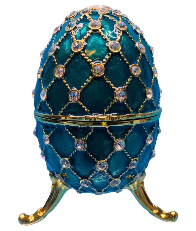 Photo 1 of 150033…4” impulse jeweled and crystal enamel hinged musical trinket box in box 