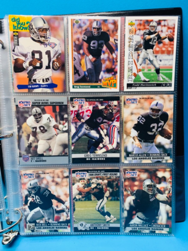 Photo 7 of 150039…90 misc Raiders trading cards in binder