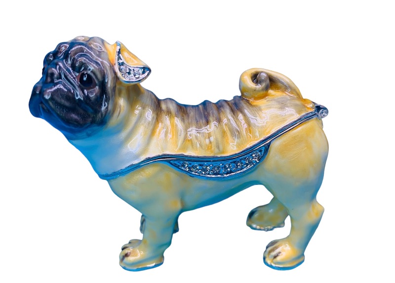 Photo 1 of 150065…  3” impulse jeweled and crystal enamel hinged trinket box in satin lined box 
