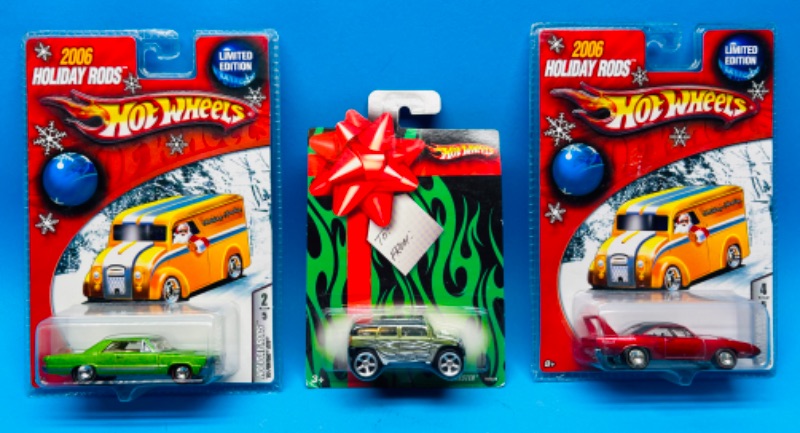 Photo 1 of 150101…3 hot wheels die cast holiday rods 