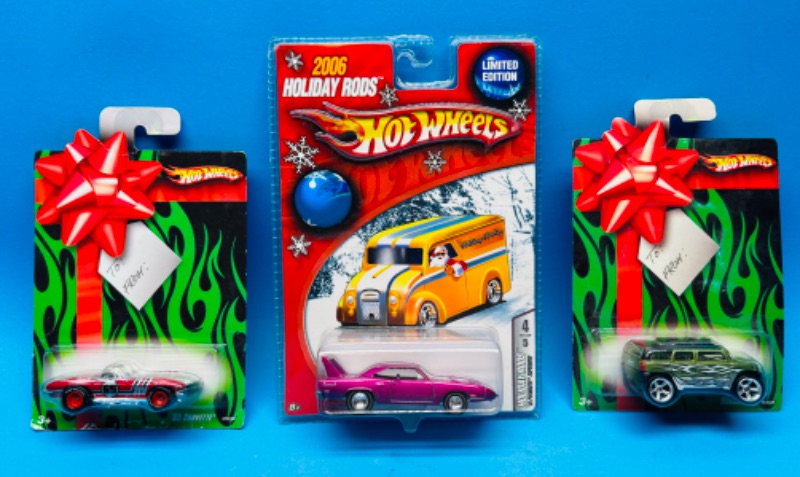 Photo 1 of 150102… 3 hot wheels die cast holiday rods 