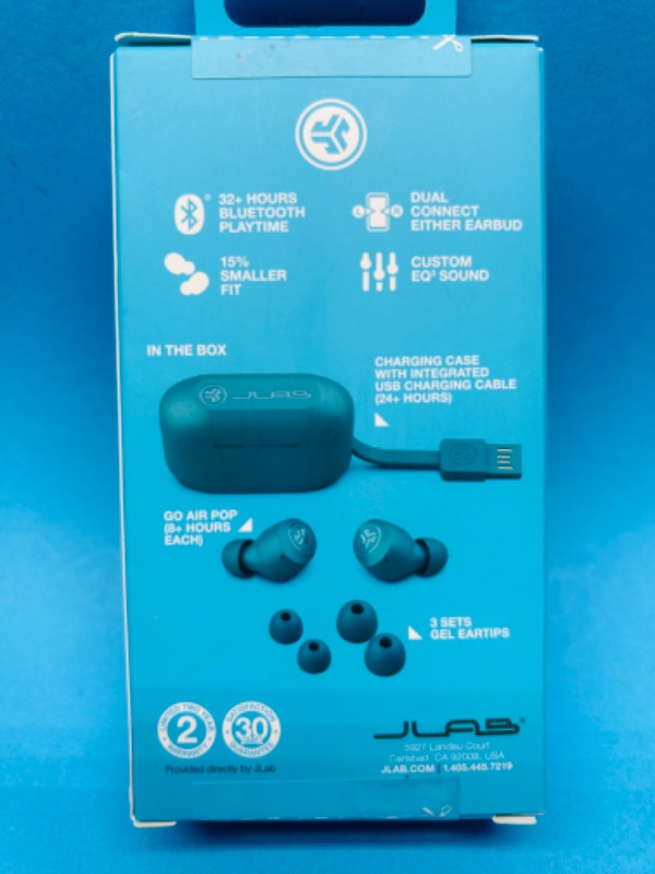 Photo 2 of 150104…JLAB go air pop wireless earbuds with charging case 