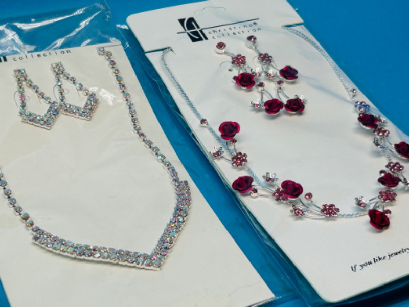 Photo 2 of 150136… 2 Christina Collection fashion necklace and pierced earrings sets 