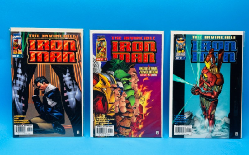 Photo 1 of 150138…3 Iron man comics in plastic sleeves 