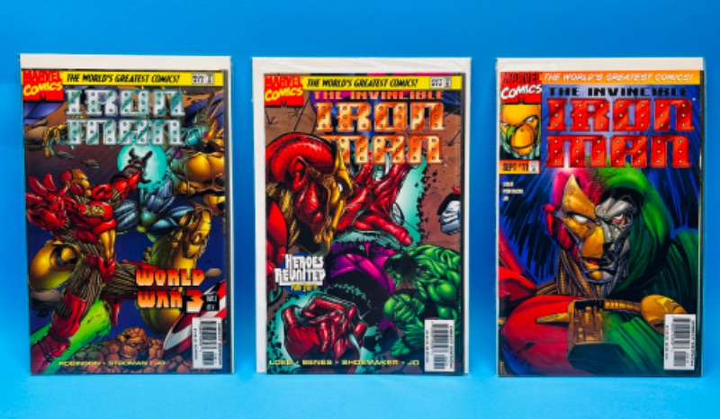 Photo 1 of 150139…3 Iron man comics in plastic sleeves 