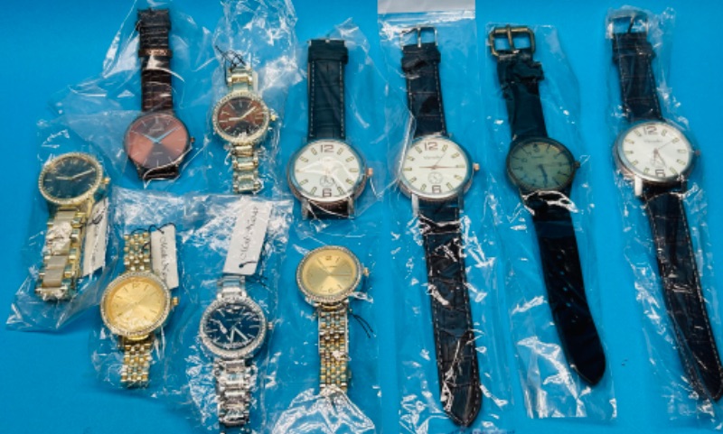 Photo 1 of 150143… 10 fashion watches-men’s and women’s- will need batteries replaced 