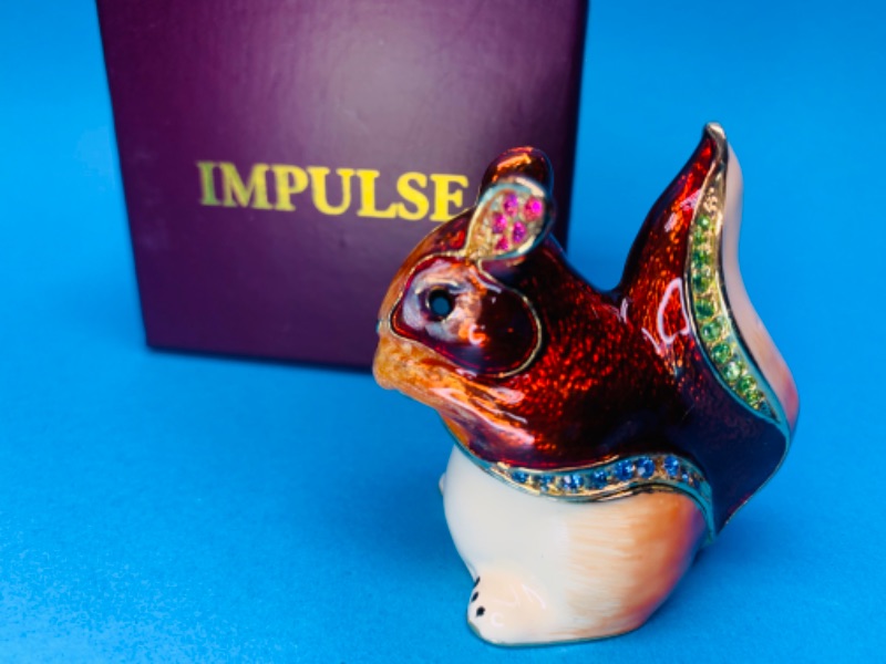 Photo 1 of 150149…2” impulse jeweled and crystal enamel hinged trinket box in satin lined box 