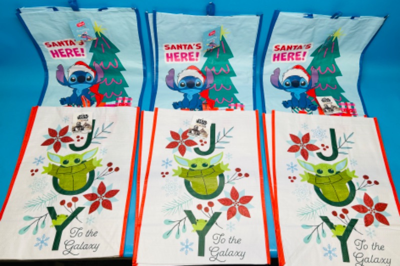 Photo 1 of 150158…6 xxlarge Disney reusable bags 13.5 x 19 x 8 inch 