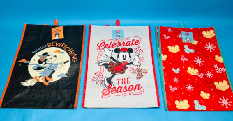 Photo 1 of 150165… 3 xxlarge Disney reusable bags 13.5 x 19 x 8 inch 