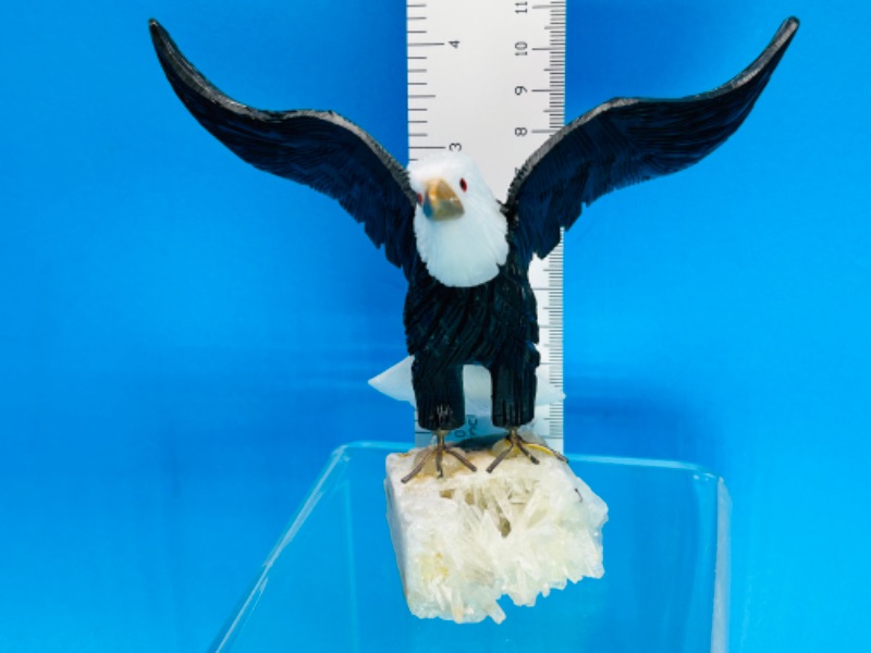 Photo 2 of 150182…4 x 6 inch resin eagle on crystal rock