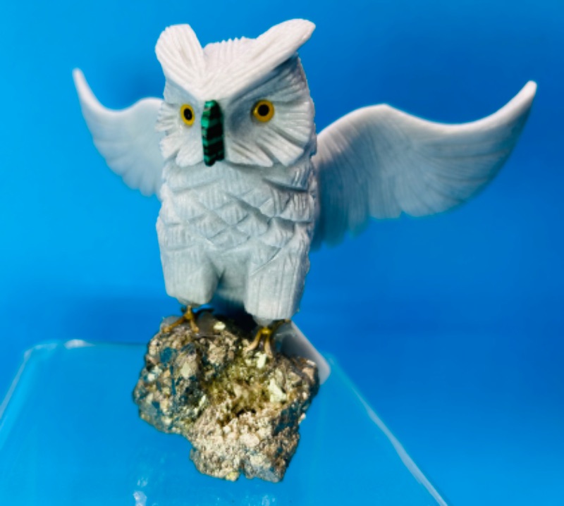 Photo 3 of 150205…6 x 3.5 inch resin owl on pyrite rock