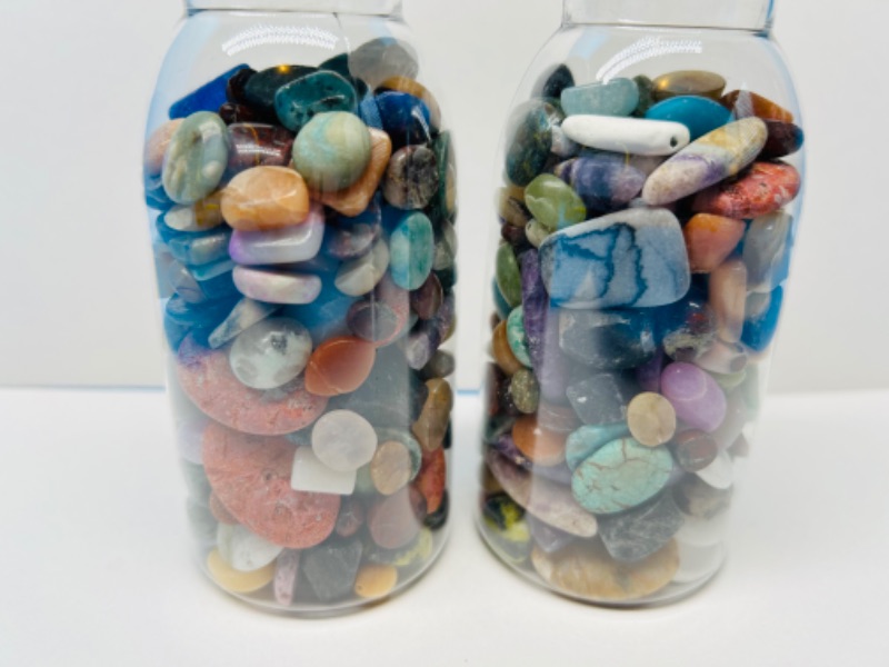 Photo 1 of 150207…2 bottles of polished rocks -5” tall