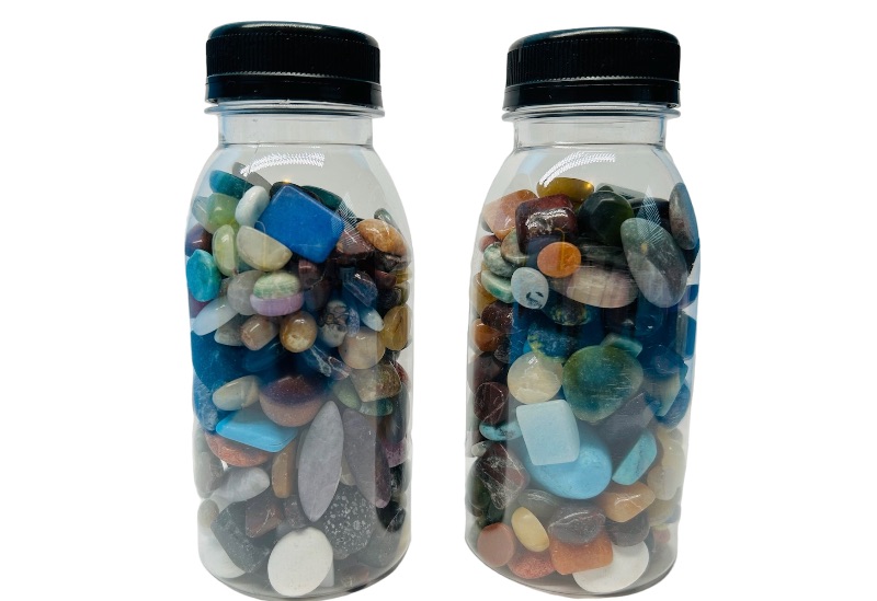 Photo 1 of 150207…2 bottles of polished rocks -5” tall