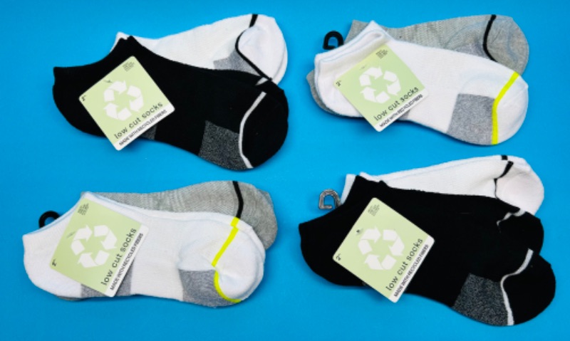 Photo 1 of 150319… 8 pairs of low cut socks adults -one size fits most-made with recycled fibers