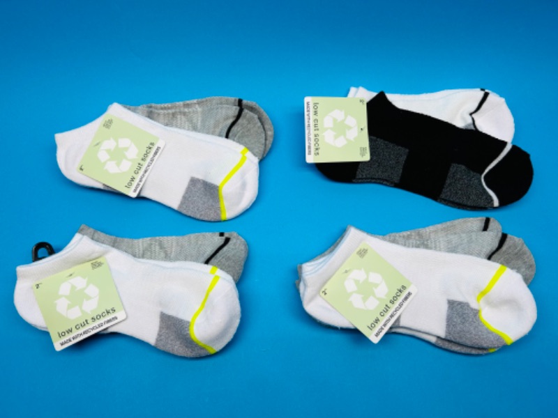 Photo 1 of 150321… 8 pairs of low cut socks adults -one size fits most-made with recycled fibers