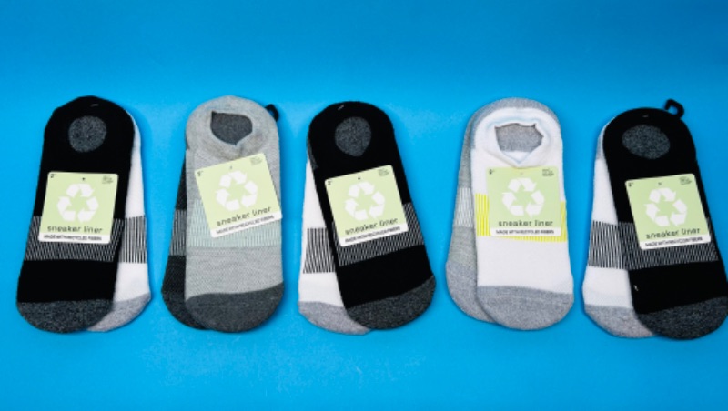 Photo 1 of 150322…10 pairs of sneaker liner socks adults -one size fits most-made with recycled fibers