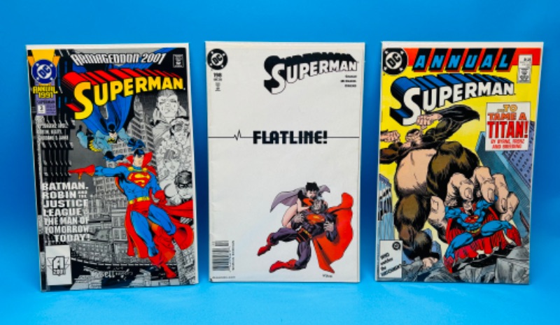 Photo 1 of 150328…3 Superman comics in plastic sleeves 