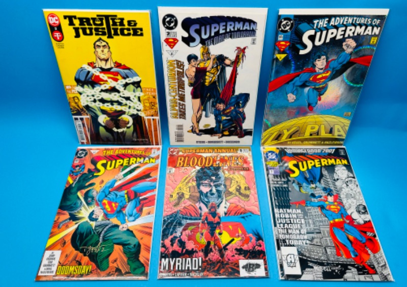 Photo 1 of 150339…6 Superman comics in plastic sleeves 