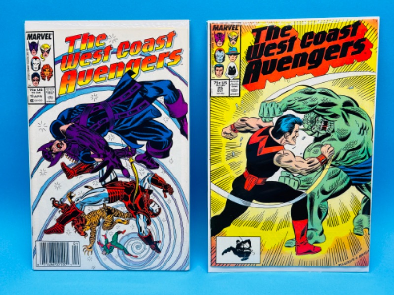 Photo 1 of 150357…2 vintage west coast avengers  comics in plastic sleeves 