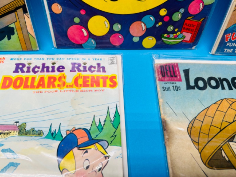 Photo 2 of 150360…condition issues- vintage $.10-.25 comics with stains, wear, folds