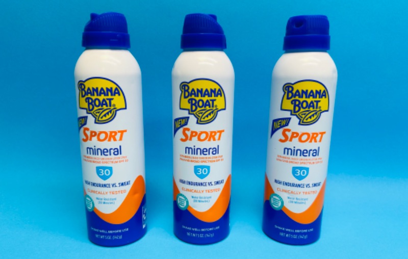 Photo 1 of 150376…3 Banana Boat sport mineral sunscreen sprays 