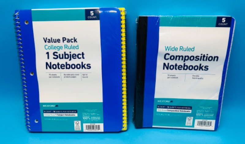 Photo 1 of 150381…5 count each - composition and spiral notebooks 