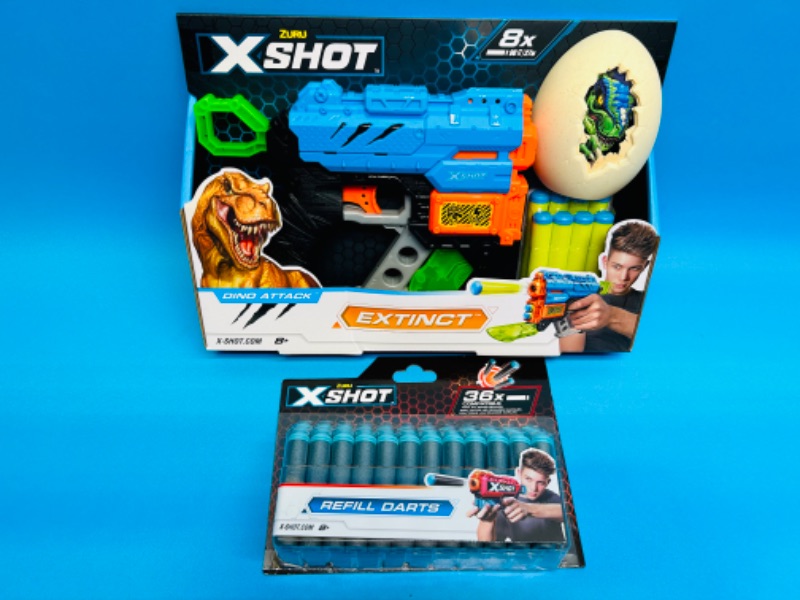 Photo 1 of 150383…Zuru X Shot Dino attack toy gun and refil darts