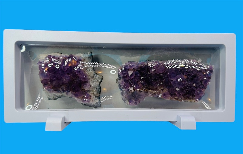 Photo 1 of 150413…2 amethyst crystals in 9 x 4” display 