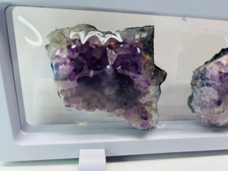 Photo 3 of 150413…2 amethyst crystals in 9 x 4” display 