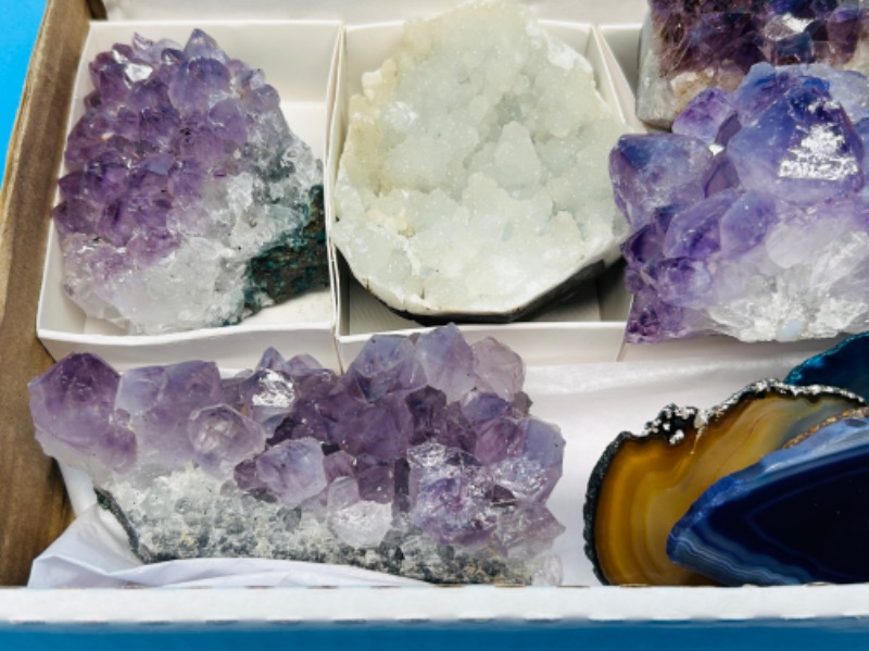 Photo 2 of 150418…collectible rocks- amethyst , apophyllite, and agate slices