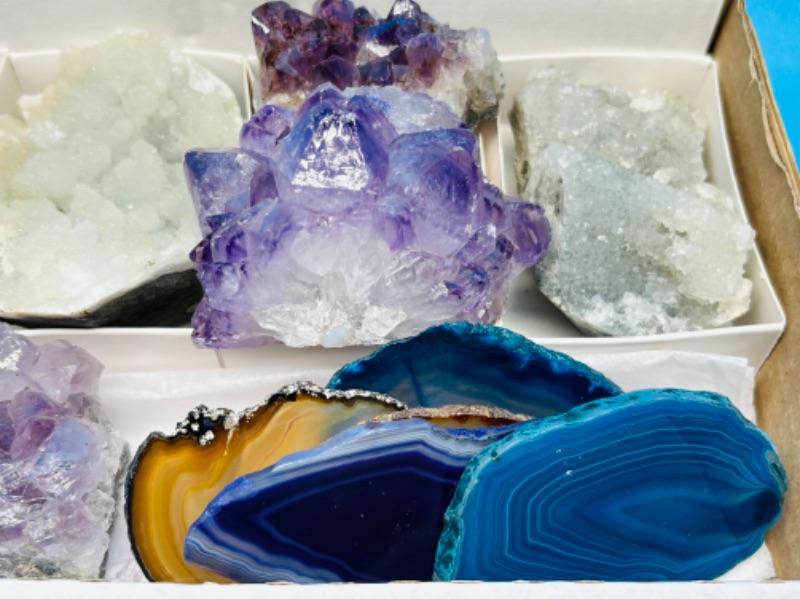 Photo 3 of 150418…collectible rocks- amethyst , apophyllite, and agate slices