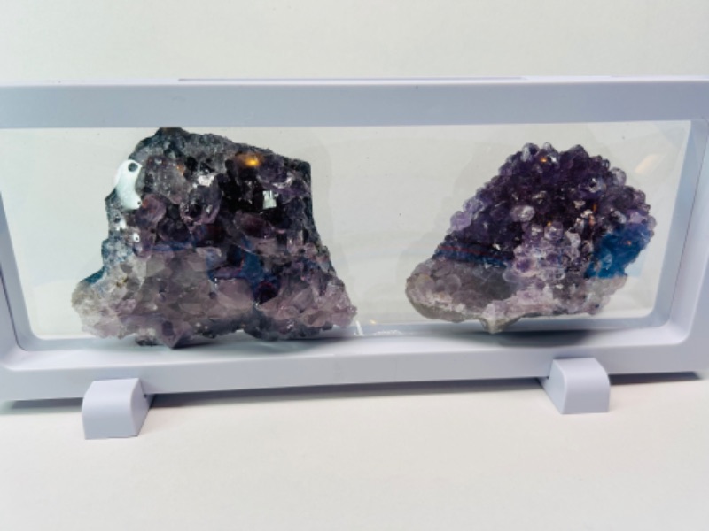 Photo 3 of 150419…2 amethyst crystal rocks in 9 x 4” display 