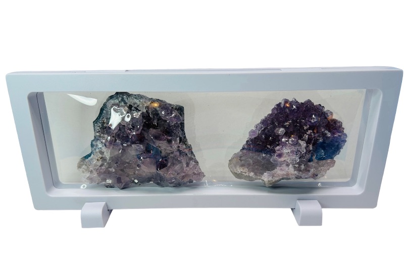 Photo 2 of 150419…2 amethyst crystal rocks in 9 x 4” display 