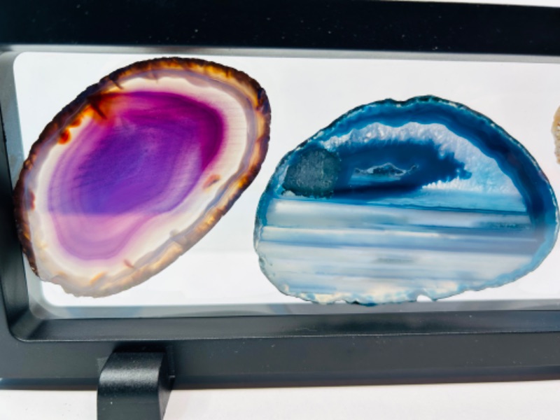 Photo 3 of 150424…3 agate slices in 9 x 4” display 