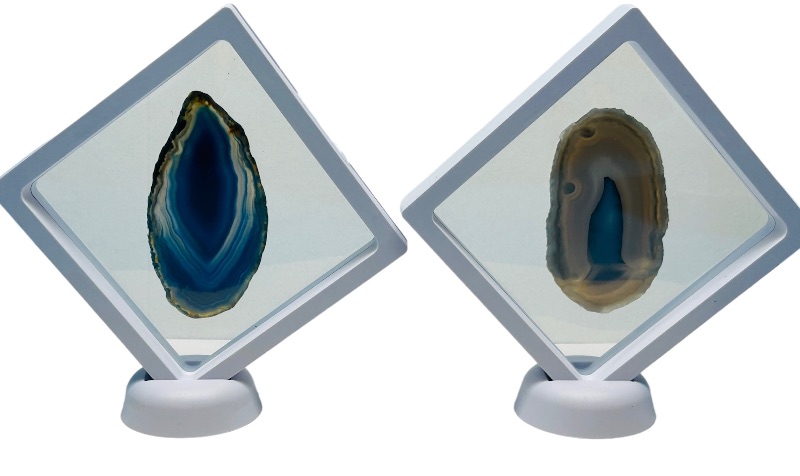 Photo 1 of 150430…2 agate slices in 4 x 4” displays 