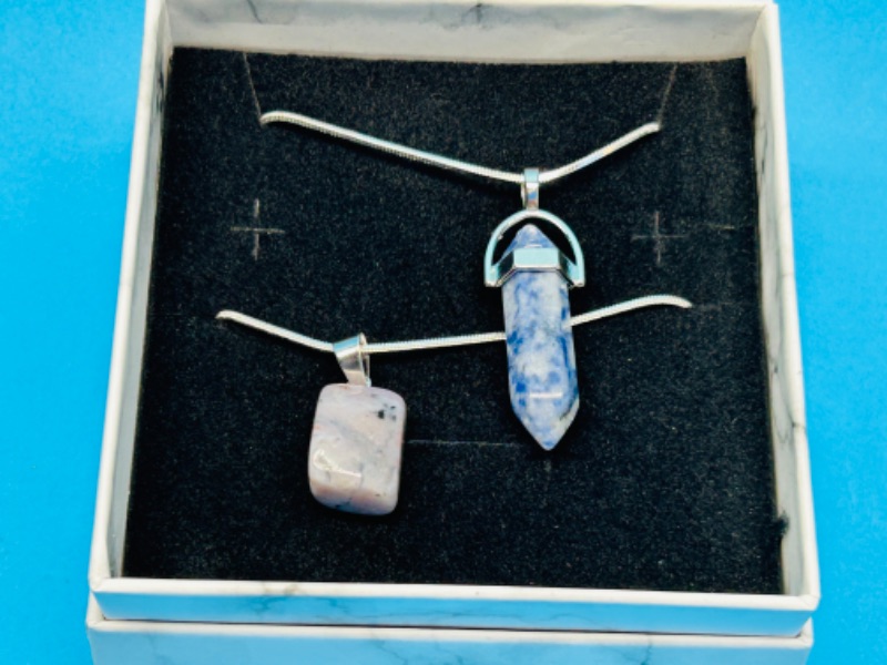 Photo 2 of 150438… crystal cut and polished rock pendant necklaces in gift box