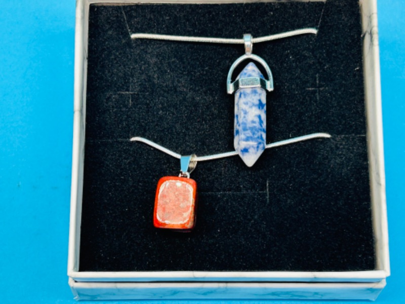 Photo 2 of 150439… crystal cut and polished rock pendant necklaces in gift box