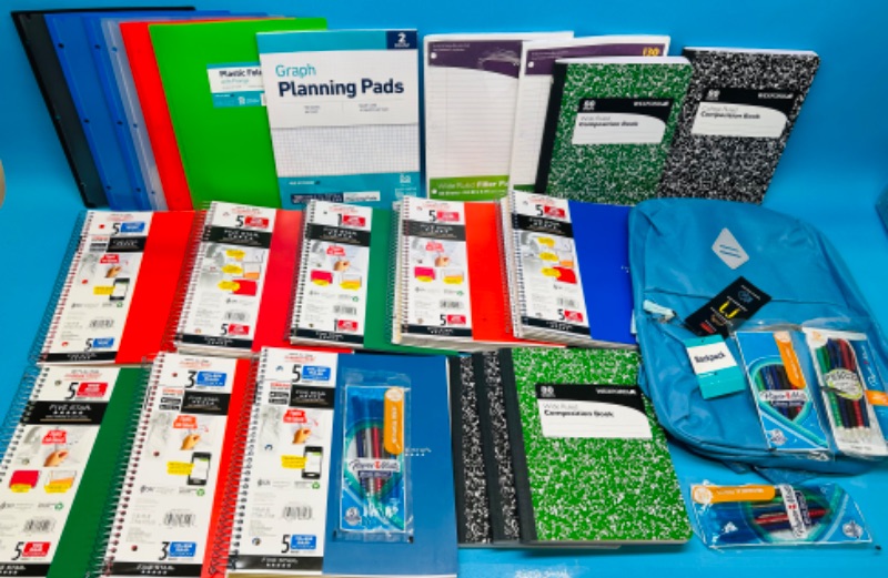 Photo 1 of 150451…spiral notebooks, folders, mechanical pencils, backpack, and more 