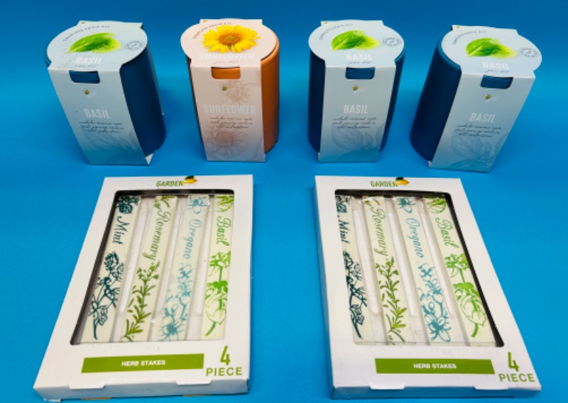 Photo 1 of 150471…4 grow kits and herb stakes- basil and sunflower 