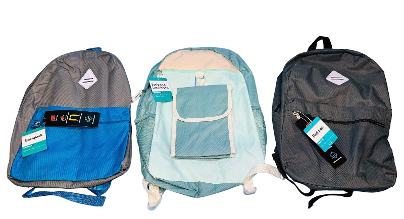 Photo 1 of 150475…3 backpacks- 1 has lunchbag 